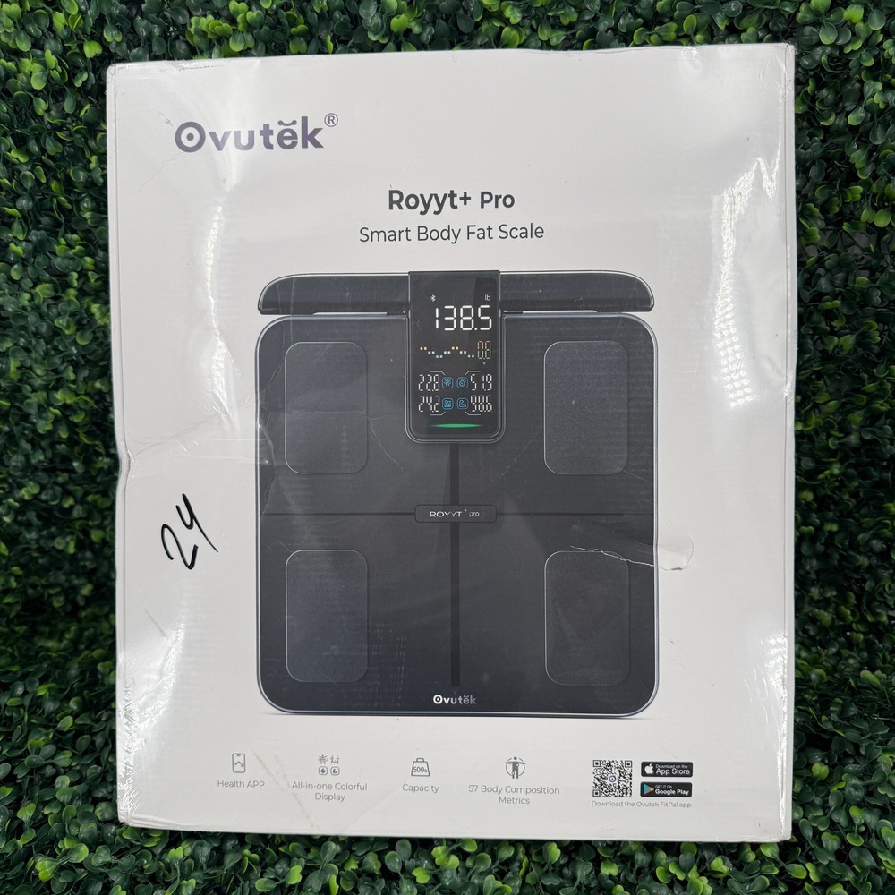 Ovutek Royyt+ Pro Smart Body Fat Scale 500lb Capacity Bluetooth Black VFS755